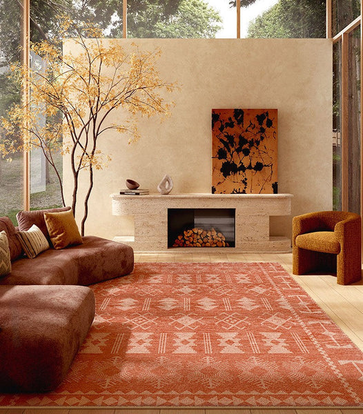 Modern Rugs for Living Room, Mid Century Area Rugs for Bedroom, Large Contemporary Area Rugs for Dining Room-ArtWorkCrafts.com