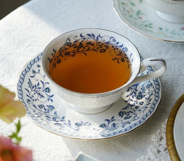 Classic British Tea Cups, Elegant Tea Cup With Saucer, Traditional Tea Cup Set, Porcelain Tea Cups, Floral Tea Cup Set, Ceramic Tea Cup with Saucer, Tea Cup Set, Vintage Tea Cup Set, Modern Ceramic Cups-ArtWorkCrafts.com