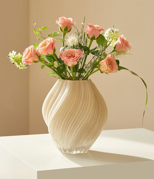 Mid Century Vases for Flowers, Modern Vases for Living Room, Handmade Contemporary Glass Vases, Unique Decorative Glass Vase, Centerpiece Vases on Table-ArtWorkCrafts.com