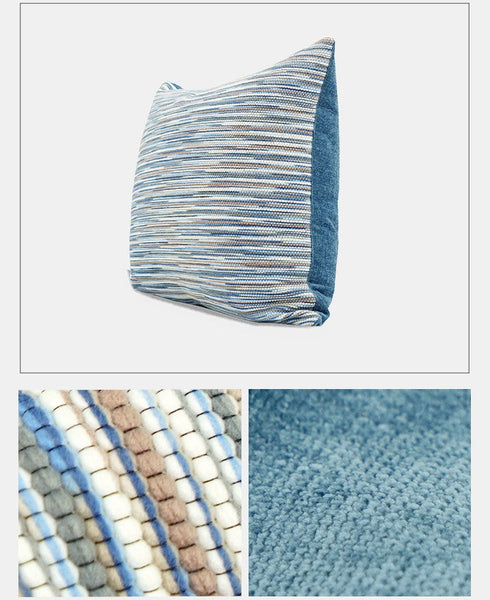 Abstract Blue Modern Sofa Pillows, Large Decorative Throw Pillows, Contemporary Square Modern Throw Pillows for Couch, Simple Throw Pillow for Interior Design-ArtWorkCrafts.com