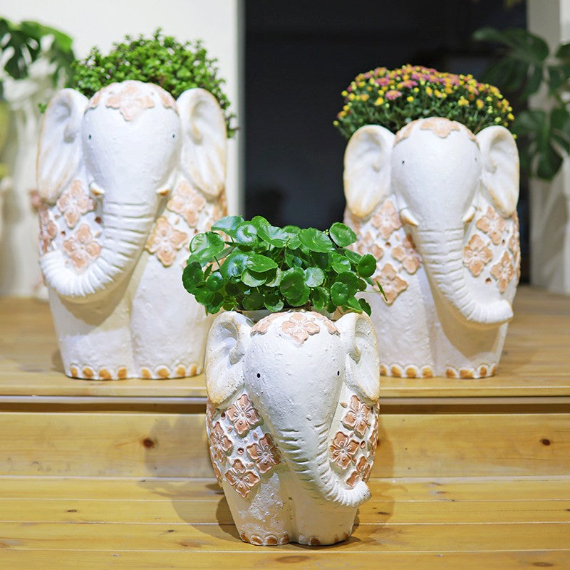 elephant planter pots Animal Statue for Garden Ornaments, Oversized Modern Garden Flower Pot – ArtWorkCrafts.com
