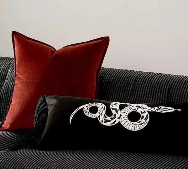 Large Modern Sofa Pillows, Modern Pillows for Couch, Red Decorative Pillow Covers, Decorative Throw Pillows for Living Room-ArtWorkCrafts.com