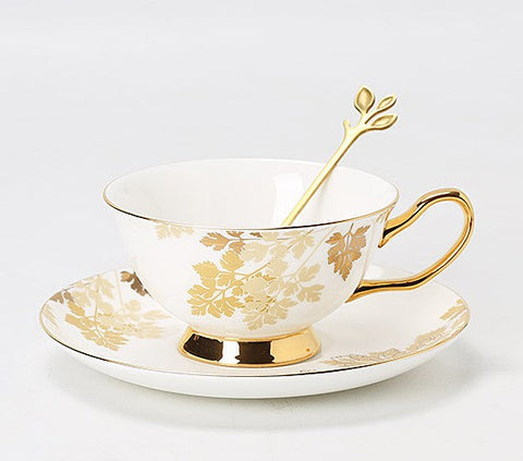 Beautiful British Tea Cups, Traditional English Tea Cups and Saucers, Bone China Porcelain Tea Cup Set, Elegant Ceramic Coffee Cups-ArtWorkCrafts.com