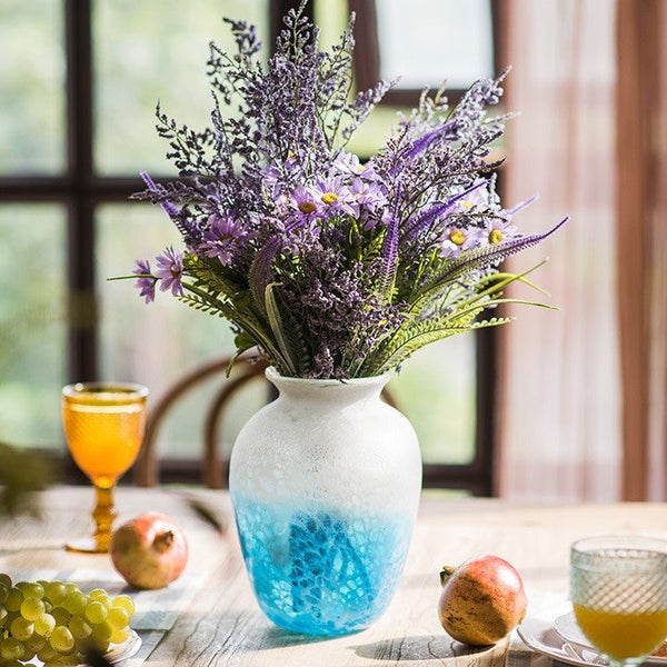 Myosotis Lovegrass, Daisy, Salvia, Beautiful Spring Flower Arrangement for Living Room, Ctreative Modern Artificial Floral for Home Decoration-ArtWorkCrafts.com