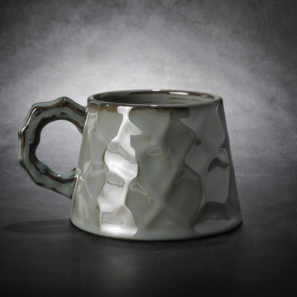 White Ceramic Coffee Mug, Large Capacity Coffee Cups, Large Tea Cup, Large Handmade Pottery Coffee Cup, Black Coffee Cup-ArtWorkCrafts.com