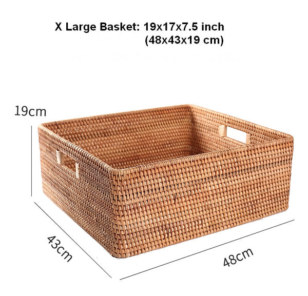 Large Storage Baskets for Bedroom, Storage Baskets for Bathroom, Rectangular Storage Baskets, Storage Baskets for Shelves-ArtWorkCrafts.com