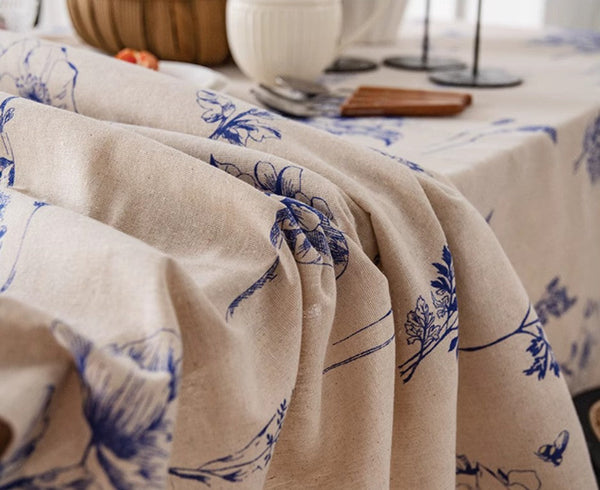 Wedding Tablecloth, Dining Room Flower Table Cloths, Large Rectangular Table Covers for Kitchen, Farmhouse Table Cloth, Square Tablecloth for Round Table-ArtWorkCrafts.com