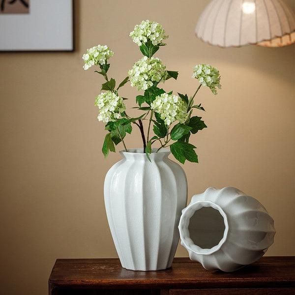 Large Flower Vases on Table, Centerpiece Ceramic Bud Vases, Porcelain Flower Vases, Handmade Water Holding Flower Vase-ArtWorkCrafts.com