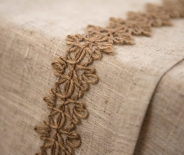 Cotton and Linen Tablecloth for Home Decoration, Large Rectangle Table Cover for Dining Room Table, Modern Table Cloth, Square Tablecloth for Round Table-ArtWorkCrafts.com