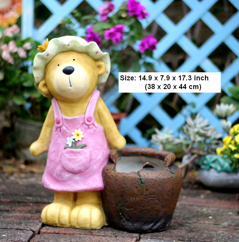 Garden Animal Sculpture Bear Statues, Garden Decor Ideas, Outdoor Garden Decoration, Animal Statues, Garden Ornament, Villa Courtyard Decor-ArtWorkCrafts.com