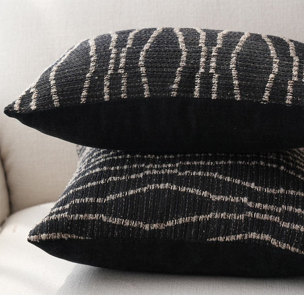 Modern Pillows for Dining Room, Modern Sofa Pillows, Large Modern Sofa Pillows, Decorative Throw Pillows for Couch, Black Contemporary Throw Pillows-ArtWorkCrafts.com