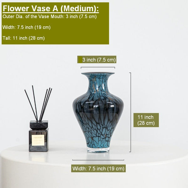 Handmade Liuli Vases, Centerpiece Vases on Table, Colored Glaze Vase for Modern Home Decor, Glass Bud Vases, Bouquet Flower Vase-ArtWorkCrafts.com