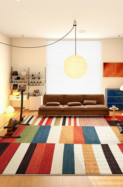 Abstract Modern Area Rugs for Dining Room, Large Geometric Rugs for Living Room, Colorful Contemporary Modern Rugs, Mid Century Modern Rugs