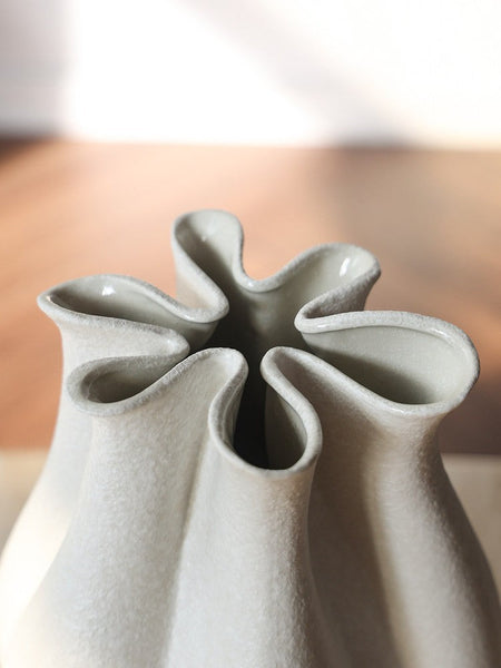 Unique Handmade Modern Flower Vase, Large Porcelain Vases for Modern Home Decor, Centerpiece Ceramic Bouquet Vases, Contemporary Vases on Dining Table-ArtWorkCrafts.com