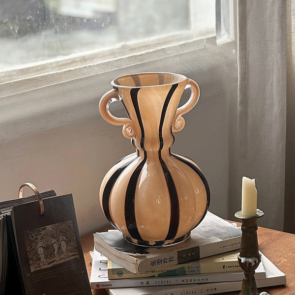 Creative Modern Vases for Living Room, Flower Vases on Table, Modern Glass Flower Vases, Glass Flower Vases, Handmade Glass Bud Vases-ArtWorkCrafts.com