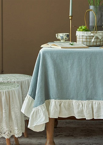 Long Rectangle Tablecloth for Dining Room Table, Blue Modern Table Cloth, Extra Large Tablecloth for Home Decoration, Square Tablecloth for Round Table-ArtWorkCrafts.com