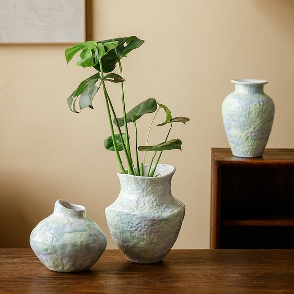 Centerpiece on Dining Table, Modern Porcelain Flower Vases, Handmade Water Holding Flower Vases, Ceramic Bouquet Vases, Flower Vases on Table-ArtWorkCrafts.com