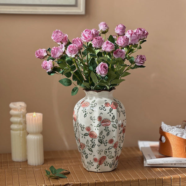 Rustic Porcelain Flower Vases, Handmade Water Holding Flower Vases, Ceramic Bouquet Vases, Tall Flower Vases on Table