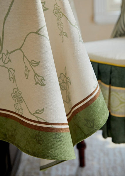 Spring Green Flower Table Covers, Large Modern Rectangle Tablecloth for Dining Table for Round Table, Farmhouse Table Cloth for Oval Table, Square Tablecloth for Kitchen-ArtWorkCrafts.com