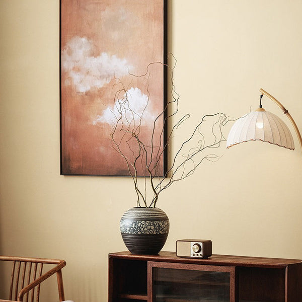 Large Pottery Flower Vases Urn, Centerpiece on Dining Table, Flower Vase on Table, Handmade Water Holding Flower Vases, Modern Bouquet Vases-ArtWorkCrafts.com