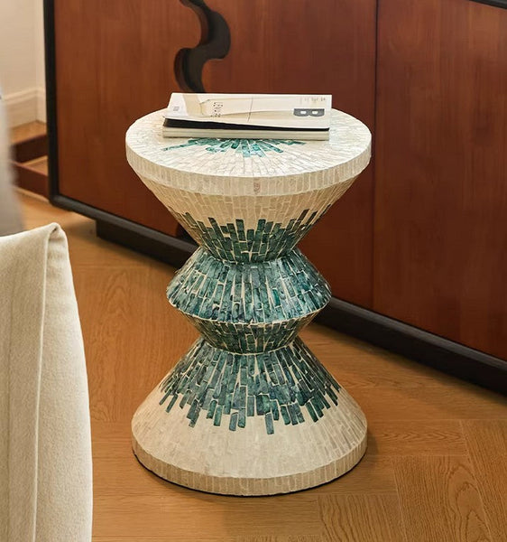 Bedside Small Side Table, Modern Side Table, Shell Small Sofa Side Table, Contemporary Bedside Table, Small End Table, Portable Casual Side Table, Creative Coffee Table, Contemporary Side Table-ArtWorkCrafts.com