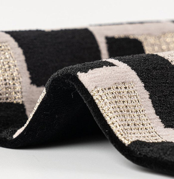 Black Chequer Modern Sofa Throw Pillows, Abstract Contemporary Throw Pillow for Living Room, Large Decorative Throw Pillows for Couch-ArtWorkCrafts.com