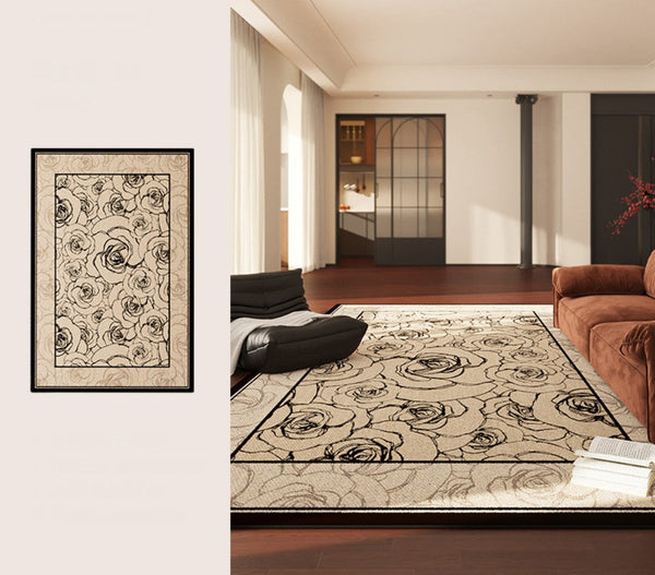 Simple Large Modern Rugs for Living Room, Abstract Modern Rugs for Bedroom, Contemporary Geometric Modern Rugs, Modern Rugs for Dining Room-ArtWorkCrafts.com