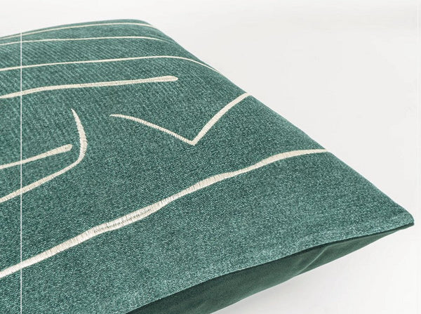 Abstract Green Decorative Throw Pillows, Geometric Square Modern Throw Pillows for Couch, Large Contemporary Throw Pillow for Interior Design-ArtWorkCrafts.com