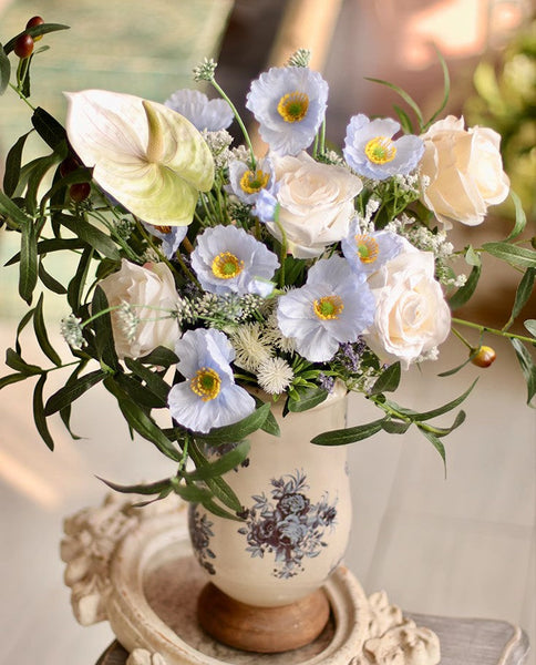 Large Bunch of Romantic Flowers, Table Centerpiece, Beautiful Spring Flower Arrangement for Home Decoration, Real Touch Artificial Floral for Living Room-ArtWorkCrafts.com