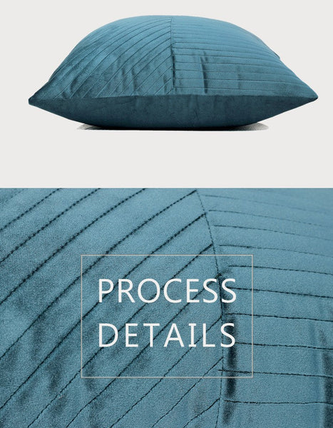 Large Decorative Throw Pillow for Couch, Blue Modern Sofa Pillows, Simple Modern Throw Pillows for Couch, Large Square Pillows-ArtWorkCrafts.com