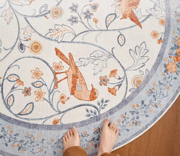 Dining Room Contemporary Round Rugs, Bedroom Modern Round Rugs, Modern Rug Ideas for Living Room, Circular Modern Rugs under Chairs-ArtWorkCrafts.com