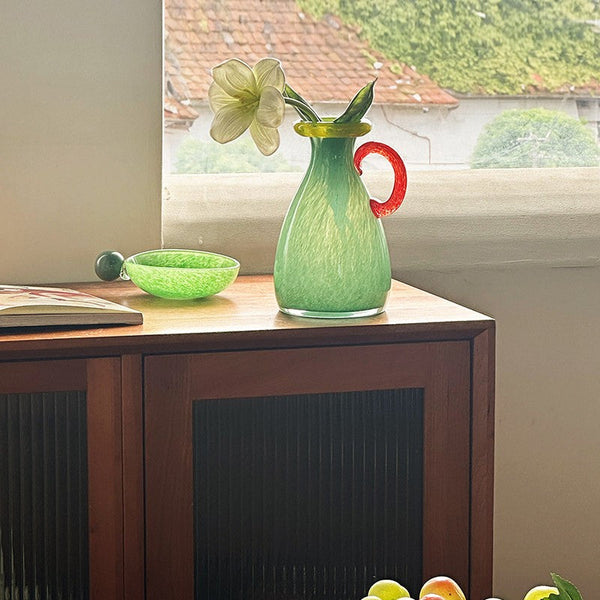 Small Flower Vase, Modern Glass Flower Vases, Handmade Glass Bud Vases, Water Holding Flower Vases, Flower Vases on Table-ArtWorkCrafts.com