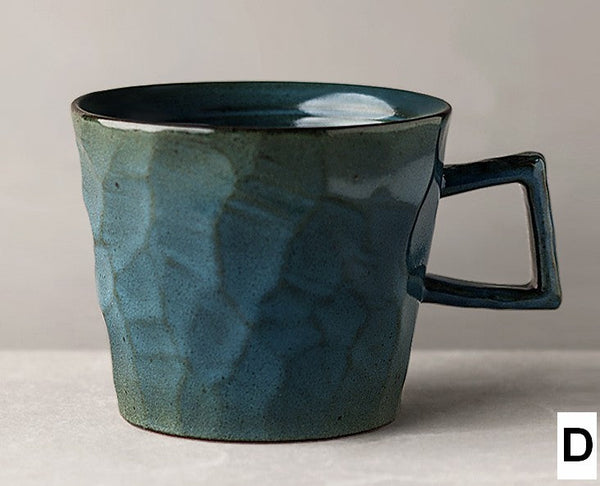 Modern Handmade Pottery Coffee Cup, Creative Brown White Black Blue Ceramic Coffee Mugs, Large Unique Tea Cup, Large Capacity Coffee Cups-ArtWorkCrafts.com