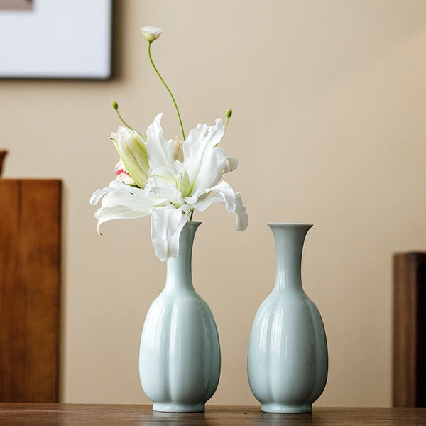 Small Flower Vases on Table, Rustic Porcelain Flower Vases, Ceramic Bud Vases, Handmade Water Holding Flower Vase-ArtWorkCrafts.com