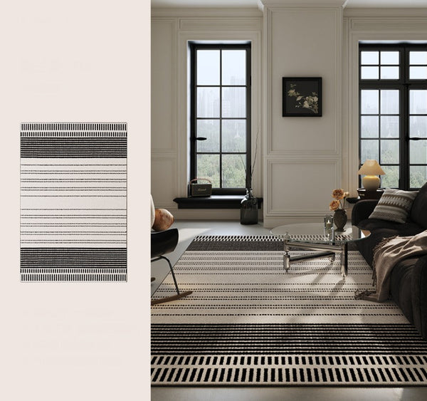 Large Abstract Rugs for Living Room, Extra Large Modern Area Rugs, Geometric Contemporary Modern Rugs Next to Bed-ArtWorkCrafts.com