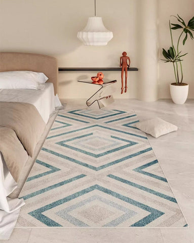 Unique Geometric Modern Rug Placement Ideas for Dining Room, Abstract Contemporary Modern Rugs for Living Room,Large Modern Rugs for Bedroom-ArtWorkCrafts.com