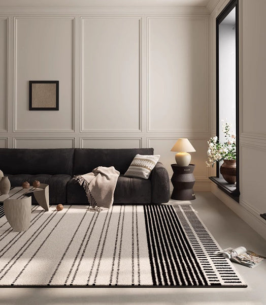 Large Abstract Rugs for Living Room, Extra Large Modern Area Rugs, Geometric Contemporary Modern Rugs Next to Bed-ArtWorkCrafts.com