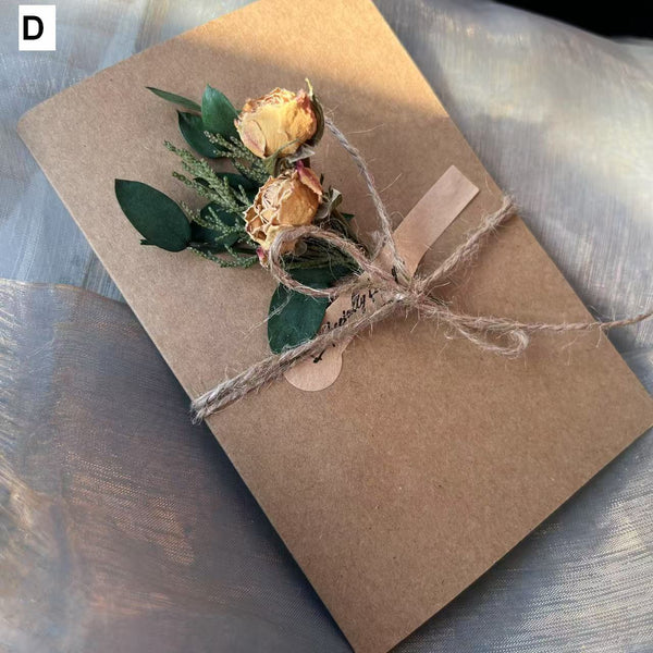 Beautiful Valentine's Day Greeting Card, Original Handmade Dried Flower Greeting Cards, Creative Birthday Greeting Card, Wedding Greeting Card, Unique Anniversary Greeting Card-ArtWorkCrafts.com