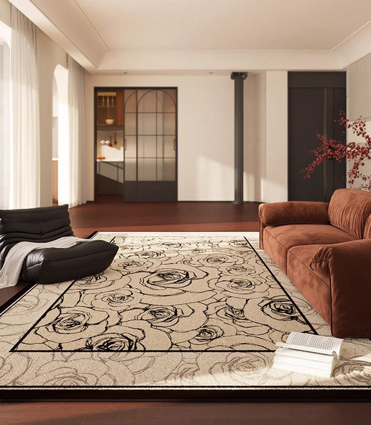 Simple Large Modern Rugs for Living Room, Abstract Modern Rugs for Bedroom, Contemporary Geometric Modern Rugs, Modern Rugs for Dining Room-ArtWorkCrafts.com