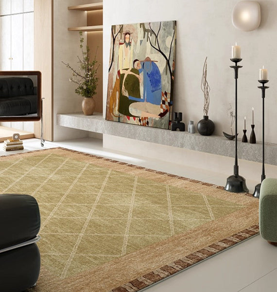 Modern Rugs for Living Room, Geometric Modern Rug Ideas for Living Room, Mid Century Contemporary Area Rugs-ArtWorkCrafts.com
