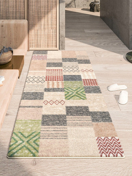 Modern Runner Rugs for Entryway, Contemporary Modern Rugs Next to Bed, Hallway Runner Rug Ideas, Geometic Modern Rugs for Dining Room-ArtWorkCrafts.com