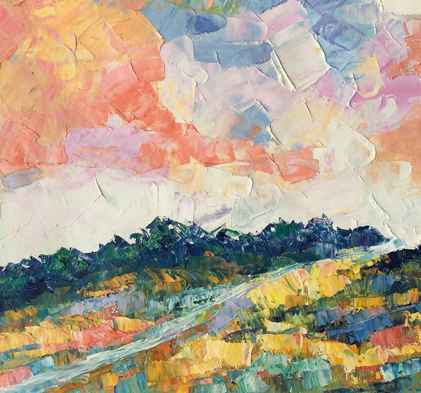 Canvas Oil Painting, Landscape Art, Mountain Sky Painting, Modern Art, Custom Large Abstract Painting
