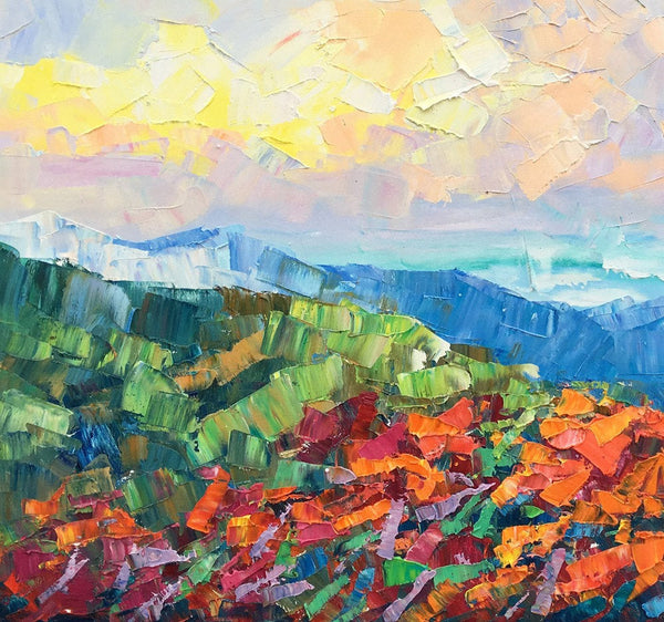 Autumn Mountain Painting, Canvas Painting for Bedroom, Landscape Painting on Canvas, Wall Art Painting, Custom Original Oil Paintings