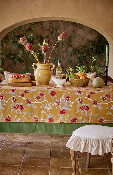 Farmhouse Table Cloth, Dining Room Flower Table Cloths, Large Square Tablecloth for Round Table, Extra Large Rectangular Table Covers for Kitchen-ArtWorkCrafts.com