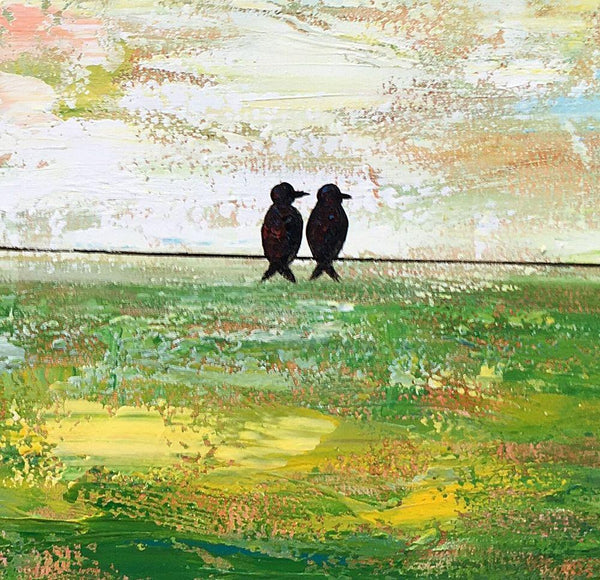 Abstract Painting, Original Wall Art Painting, Modern Canvas Painting, Love Birds Painting, Simple Modern Art, Paintings for Bedroom