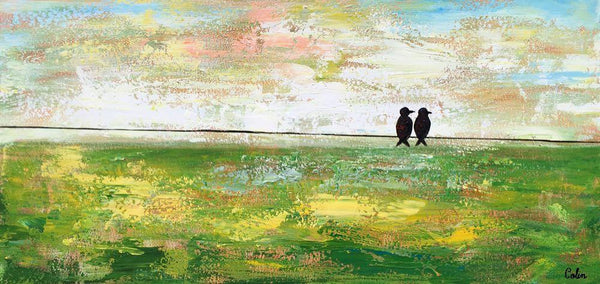 Abstract Painting, Original Wall Art Painting, Modern Canvas Painting, Love Birds Painting, Simple Modern Art, Paintings for Bedroom