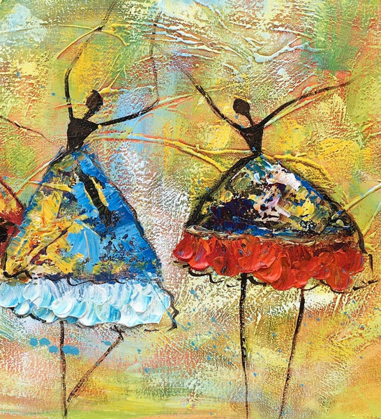 Canvas Painting for Living Room, Abstract Acrylic Painting, Ballet Dancer Painting, Acrylic Painting for Sale, Modern Wall Art Painting, Custom Art-ArtWorkCrafts.com