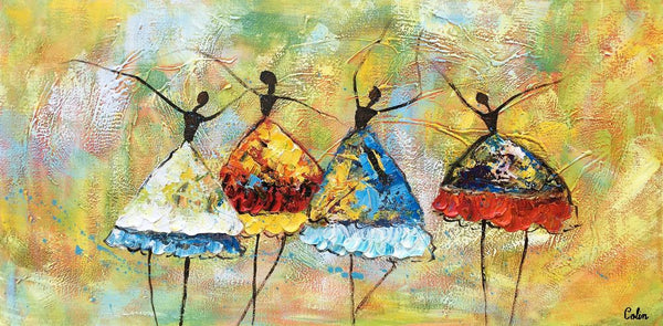 Canvas Painting for Living Room, Abstract Acrylic Painting, Ballet Dancer Painting, Acrylic Painting for Sale, Modern Wall Art Painting, Custom Art-ArtWorkCrafts.com