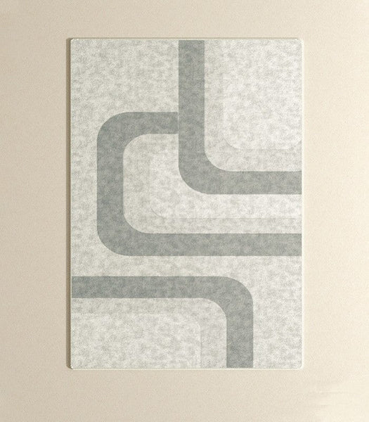 Abstract Modern Rugs for Living Room, Modern Rugs under Dining Room Table, Simple Geometric Carpets for Kitchen, Contemporary Modern Rugs Next to Bed-ArtWorkCrafts.com