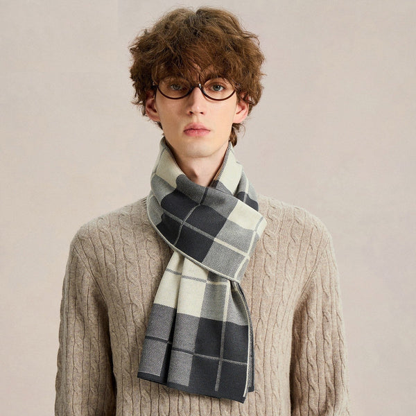 Long Wool Man Scarf, Men's Winter Scarves, Business Casual Scarf for Men, Formal Men Scarf Styles, Fashion Men Scarf, Unique Gifts for Men, Men's Wool Scarf Winter